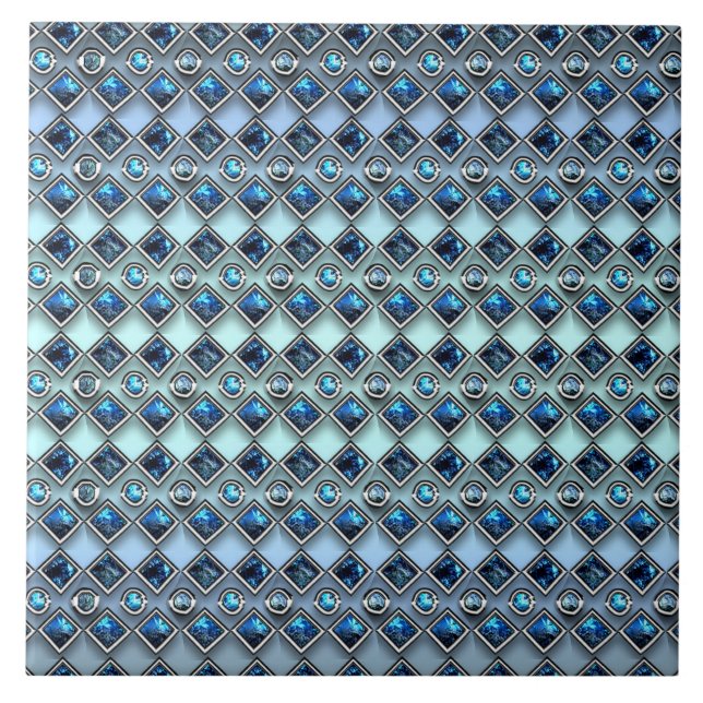 Blaue Gemstones Dekorative Keramik Tile Fliese (Vorderseite)