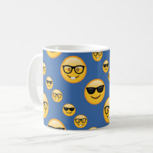 Blaue gemusterte Gläser Emojis Tasse