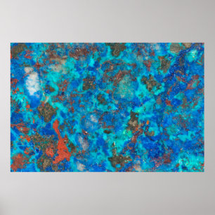 Blaue gemusterte Shattuckit Poster