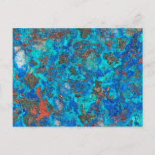 Blaue gemusterte Shattuckit Postkarte