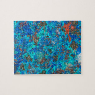 Blaue gemusterte Shattuckit Puzzle