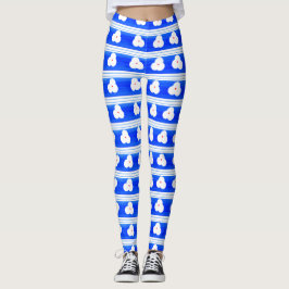 Blaue Gemusterte Yogapflanzen Leggings