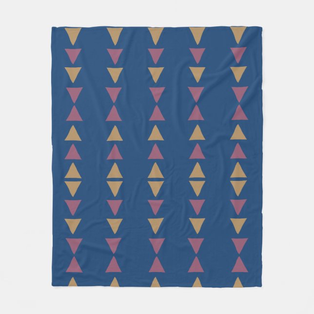 Blaue Geometrie Fleecedecke (Vorderseite)