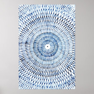Blaue geometrische abstrakte Kunst Poster