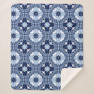 Blaue geometrische dekorative Dekoration marokkani Sherpadecke