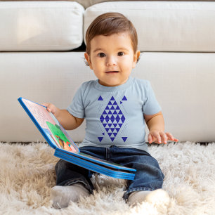 Blaue geometrische Dreiecke Baby T-shirt