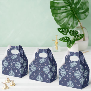 Blaue geometrische Formen Muster Geschenkschachtel