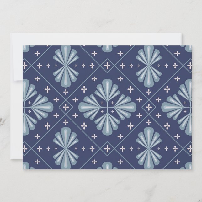 Blaue geometrische Formen Muster  Karte (Vorderseite)