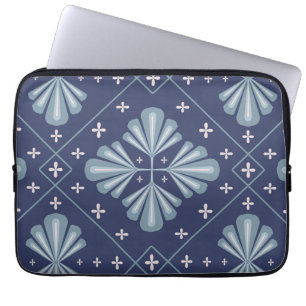 Blaue geometrische Formen Muster Laptopschutzhülle