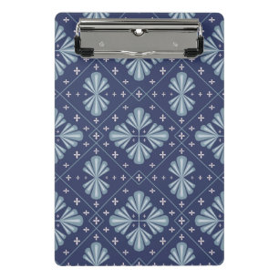 Blaue geometrische Formen Muster Mini Klemmbrett