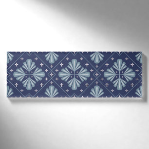 Blaue geometrische Formen Muster Namenschild