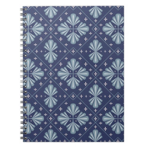 Blaue geometrische Formen Muster  Notizblock