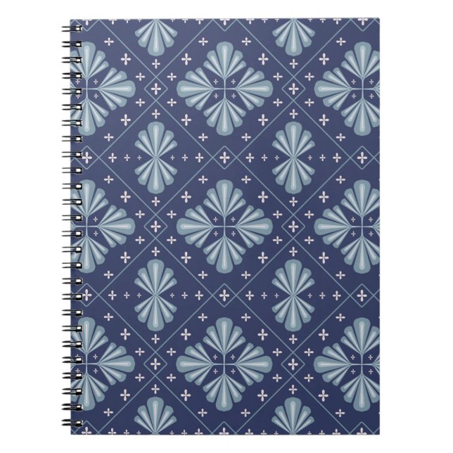 Blaue geometrische Formen Muster  Notizblock (Vorderseite)