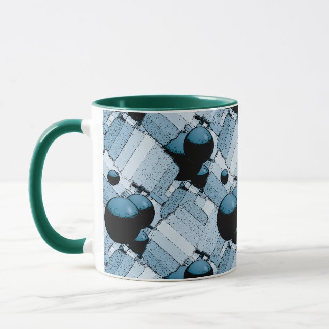 Blaue geometrische Kugel Tasse (Links)
