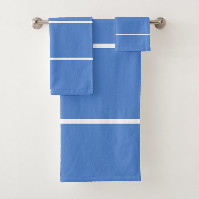 Blaue geometrische Linien Badhandtuch Set (Insitu)