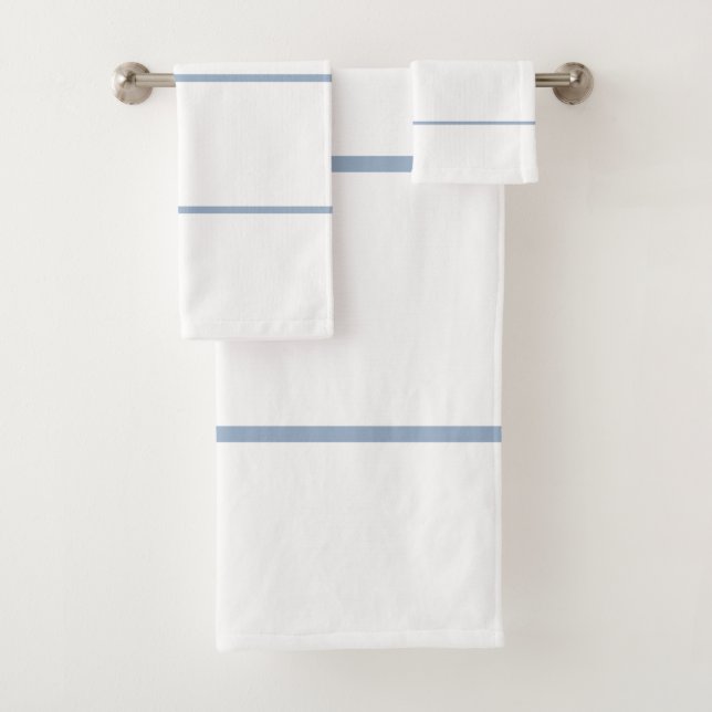 Blaue geometrische Linien mit weißem Schiefer Badhandtuch Set (Insitu)