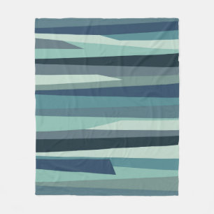 Blaue geometrische Meereswellen Fleecedecke