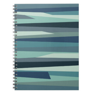 Blaue geometrische Meereswellen Notizblock