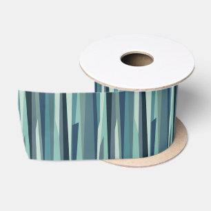 Blaue geometrische Meereswellen Satinband