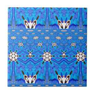 Blaue geometrische Rastermatrix Fliese