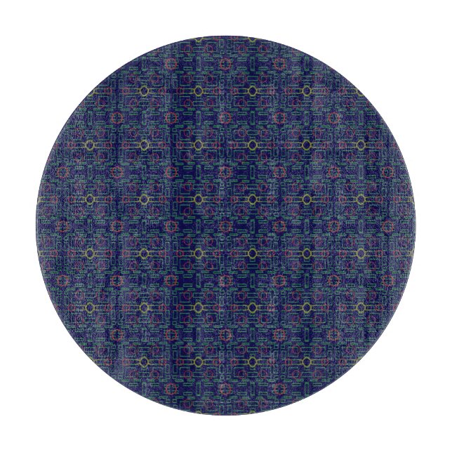 Blaue geometrische Shuffle Schneidebrett (Vorderseite)