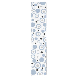 Blaue geometrische Zirkel der Küstenvibe Slate Kurzer Tischläufer