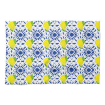Blaue geometrische Zitronenfliese