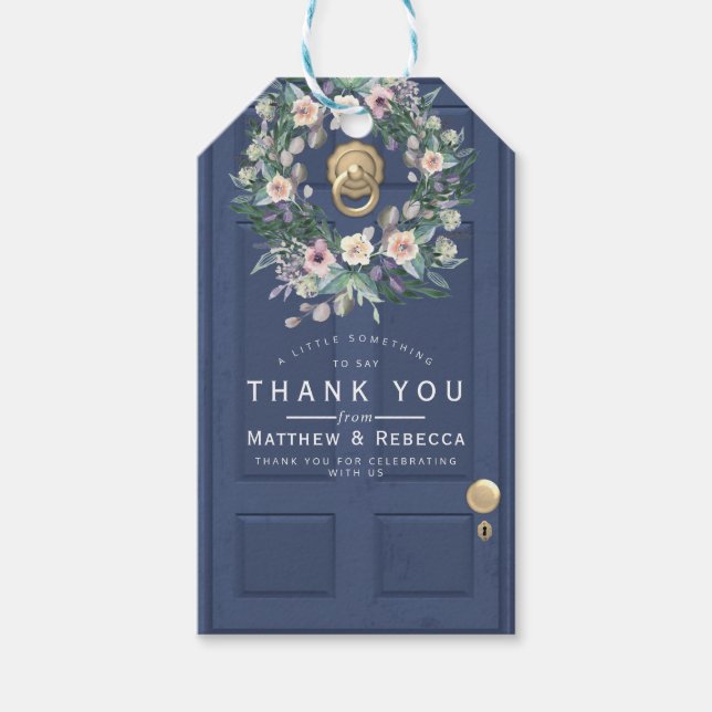 Blaue Geschenktafeln Geschenkanhänger (Vorderseite)