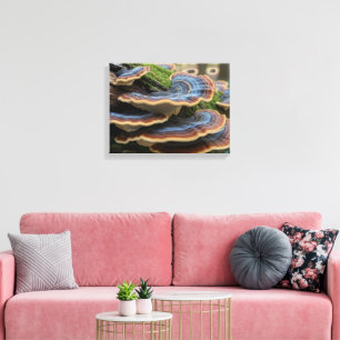 Blaue geschichtete Pilzleinwandkunst Leinwanddruck