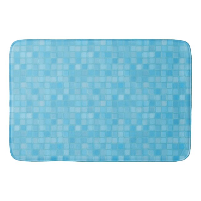 blaue geschichtete Quadrate Badematte (Vorderseite)