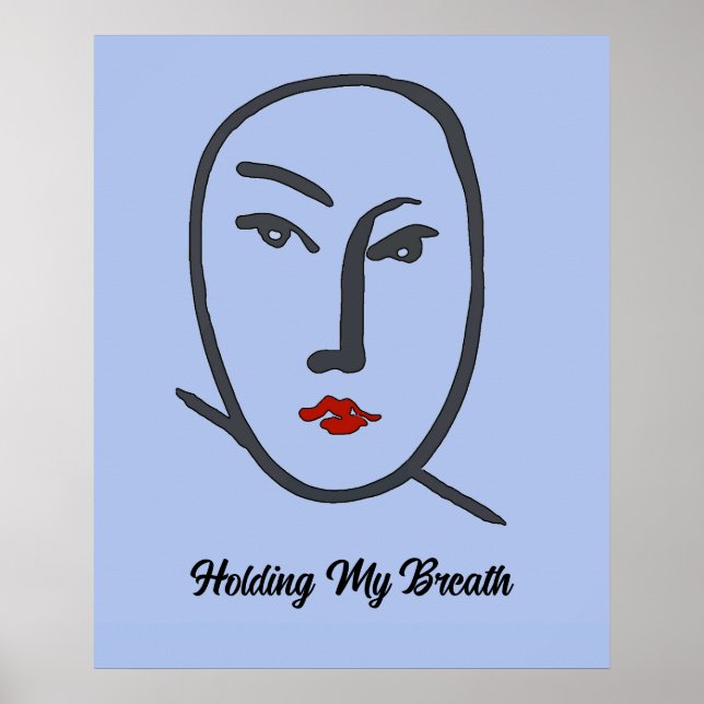 Blaue Gesichter Abstrakt Poster (Vorne)