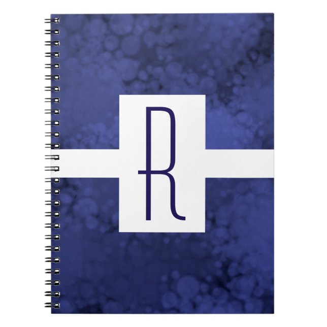 Blaue gespeckte Monogramm Notizblock (Vorderseite)