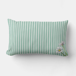 Blaue gestreifte Blumen-Wasserfarbe-Daisy mit Ente Lendenkissen