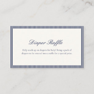 Blaue gestreifte preppy Babyparty-Windel-Raffel Begleitkarte