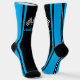 Blaue gestreifte Rennwagenflaggen - Personalisiert Socken (Angled)