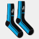 Blaue gestreifte Rennwagenflaggen - Personalisiert Socken (Right)