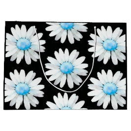 Blaue Getüpfelte Gänseblümchen Große Geschenktüte