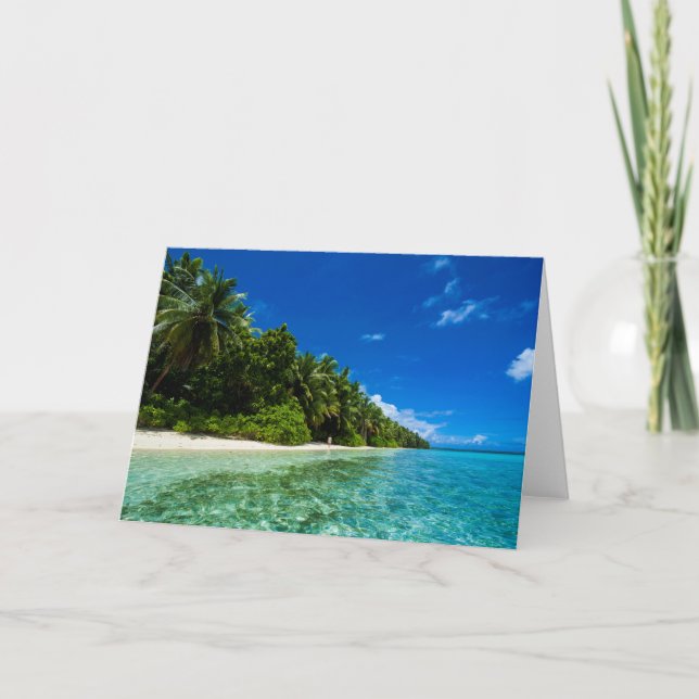 Blaue Gewässer eines tropischen Strandes Karte (Vorderseite)