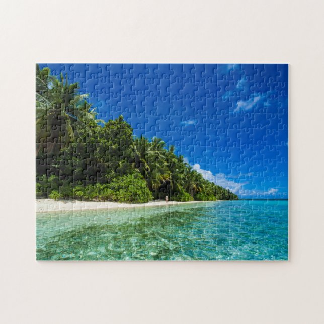 Blaue Gewässer eines tropischen Strandes Puzzle (Horizontal)