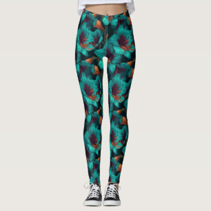 Blaue Gewichtheber-Amaryllis-Blumen-Hochzeitsgesch Leggings