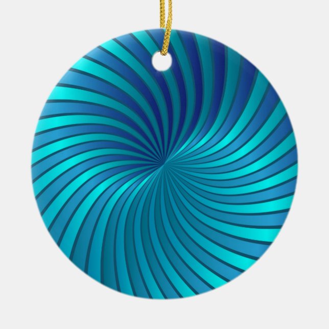 Blaue gewundene Turbulenz der Verzierung Keramikornament (Vorne)