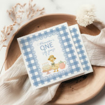 Blaue Gingham-Alberne-Gans-Geburtstagsfeier