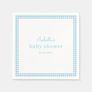 Blaue Gingham-Babyparty Serviette