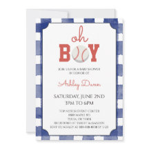 Blaue Gingham-Baseball-Baby-Party