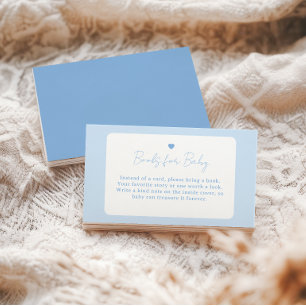 Blaue Gingham Boho Jungen Baby Shower Bücher für B Begleitkarte