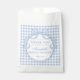 Blaue Gingham Coquette Bogen Brautparty-Dessert Geschenktütchen