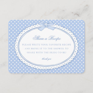 Blaue Gingham Coquette Schürze ein Rezept teilen Begleitkarte