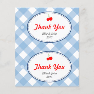 Blaue Gingham-Gaumen-Hochzeitsgeschenk-Tasche häng Flyer