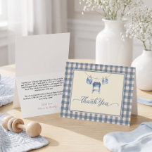 Blaue Gingham-Grill-Wäscheleine-Baby-Party
