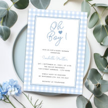 Blaue Gingham-Jungen-Baby-Party